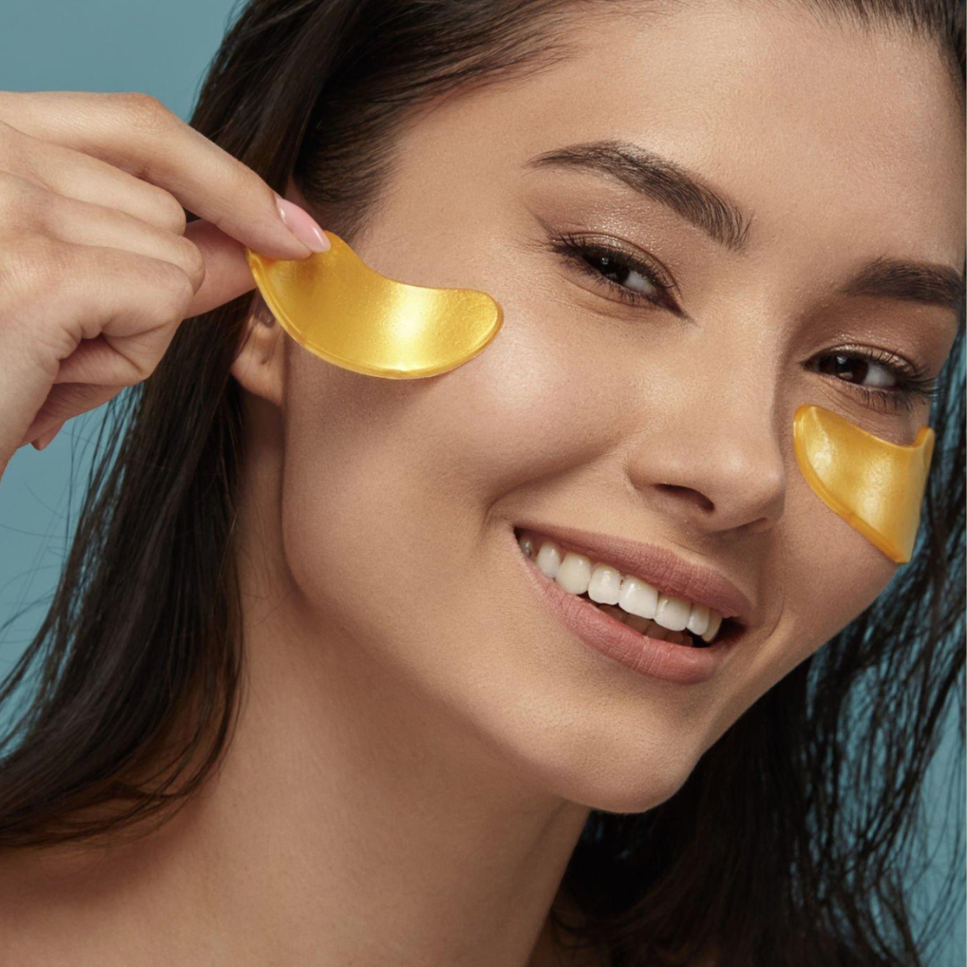 How apply gold eye mask